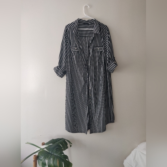 Striped Button Down Dress - Picture 1 of 2